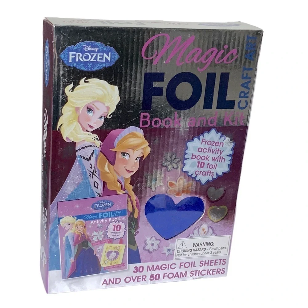 Disney Frozen Magic Foil Book and Craft Kit Girls Princess Craft Art Gift Set